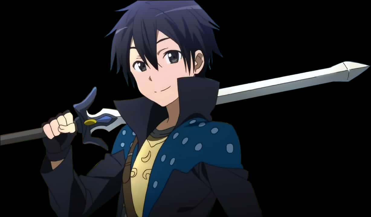 Kiritowith Black Sword Art Online PNG