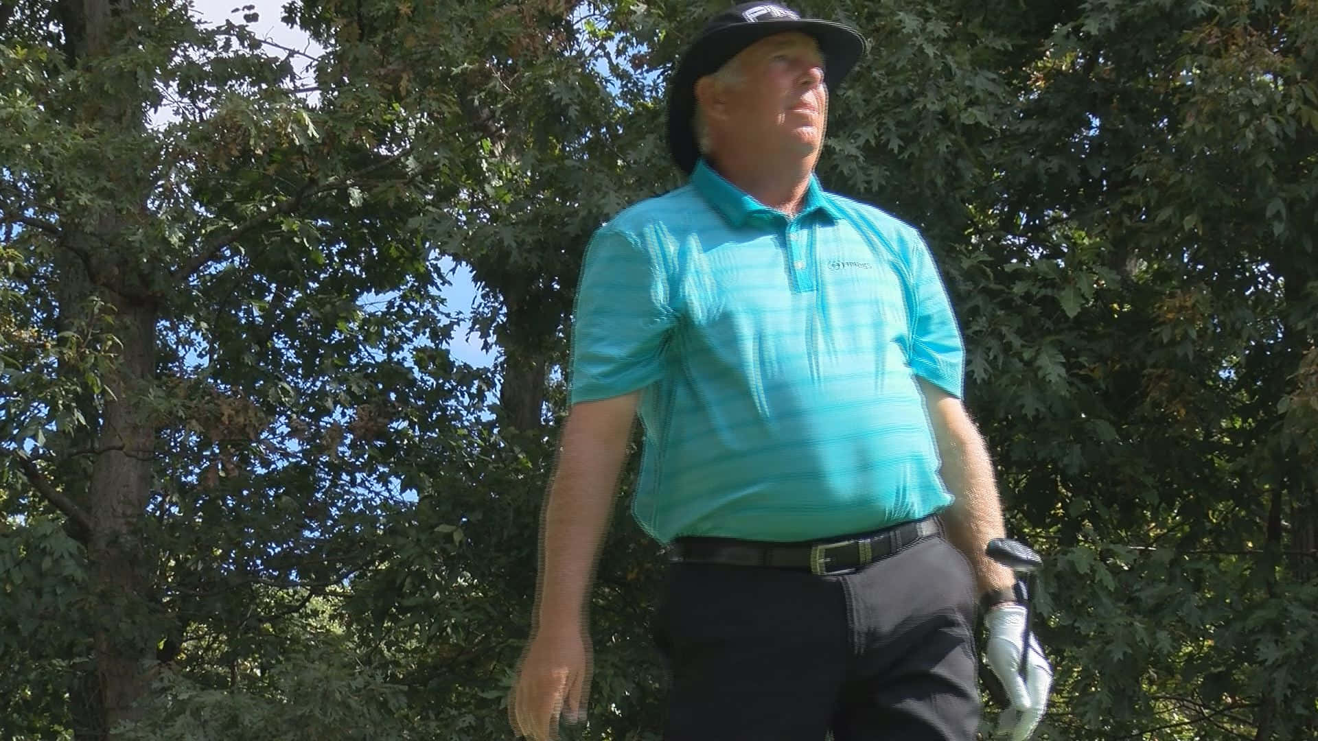 Professional Golfer Kirk Triplett Ready for a Swing Wallpaper