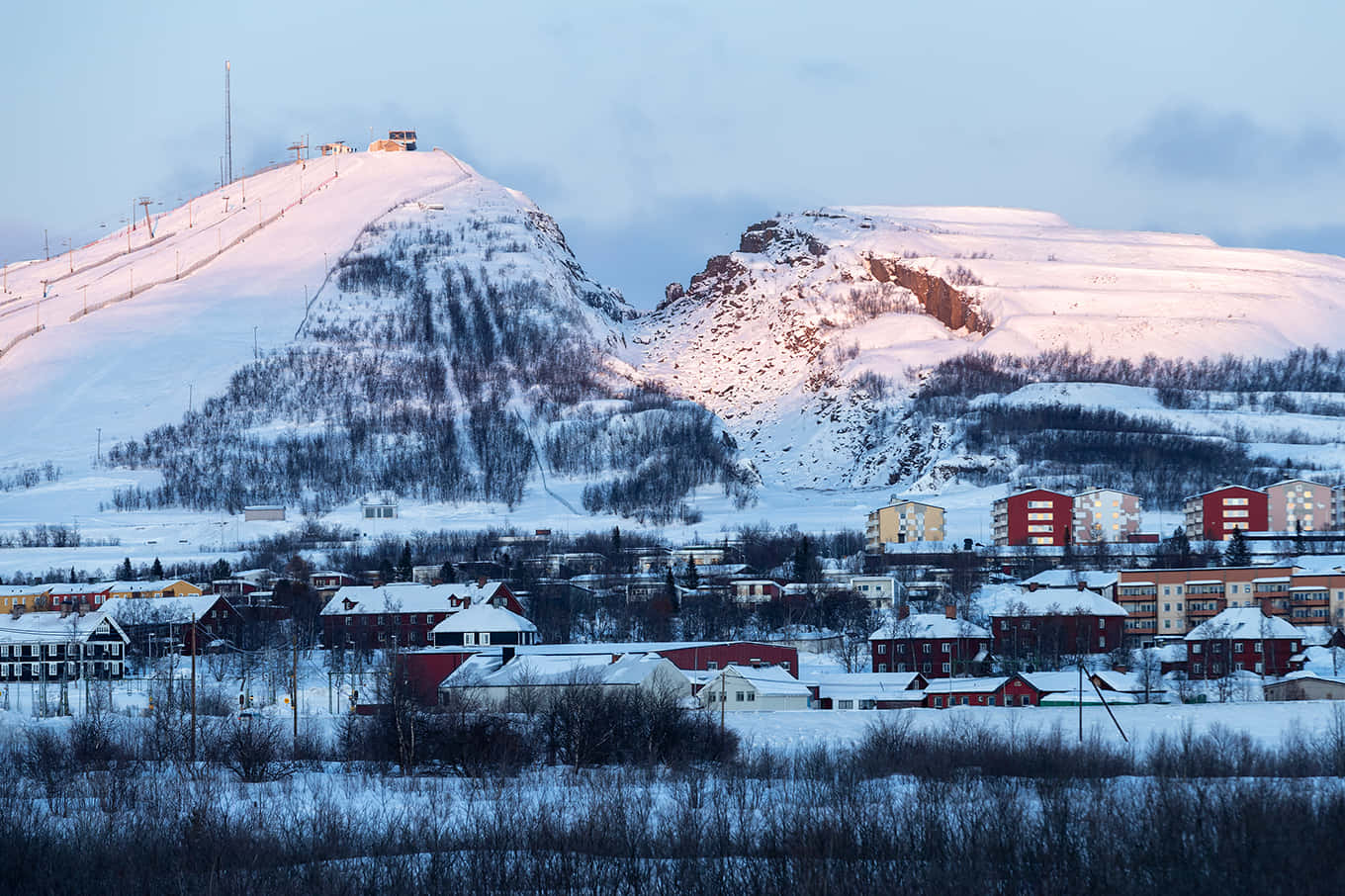 Kiruna Winter Landscape Sweden Wallpaper