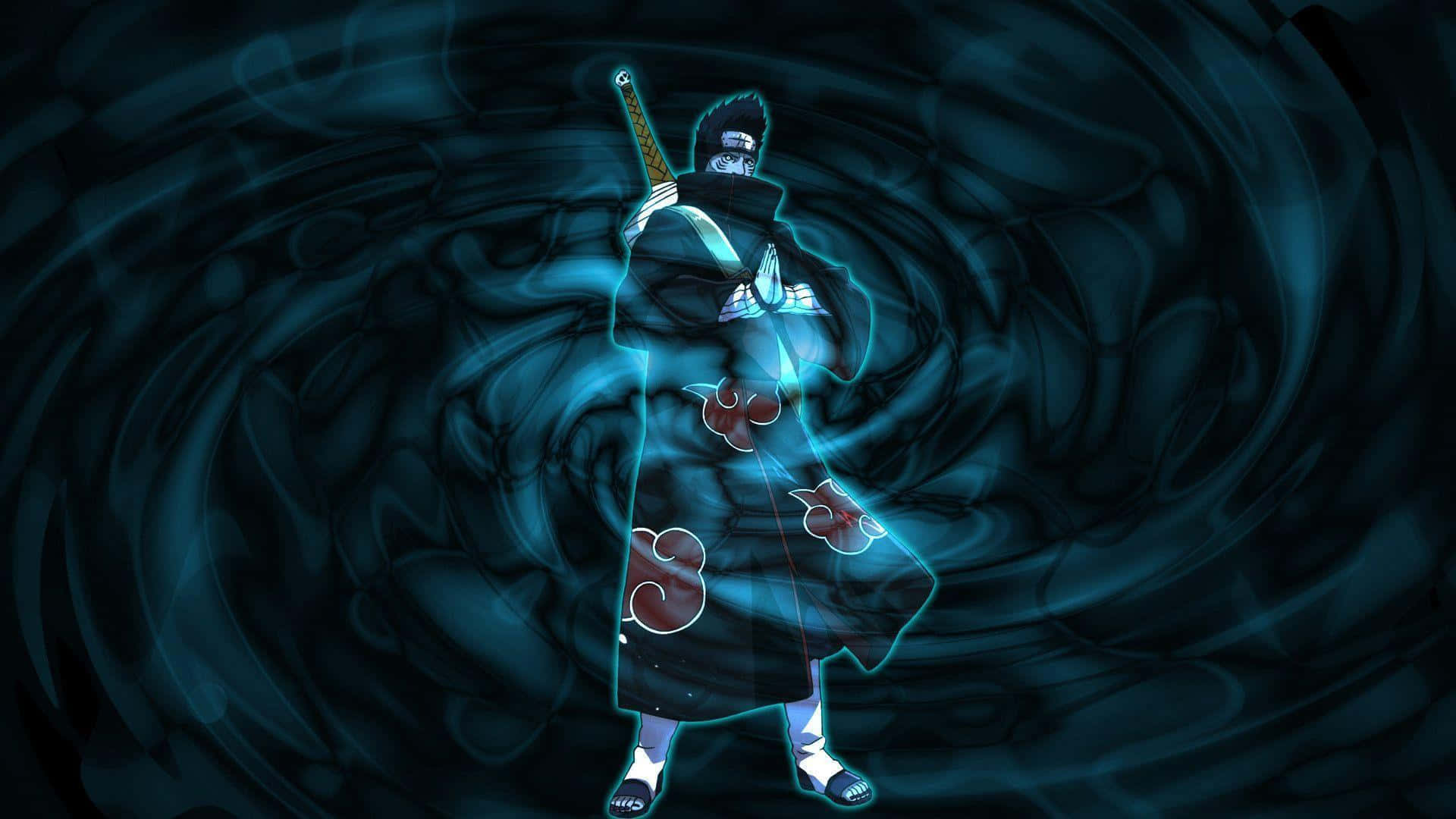 Enigmatic Warrior Kisame in Action. Wallpaper