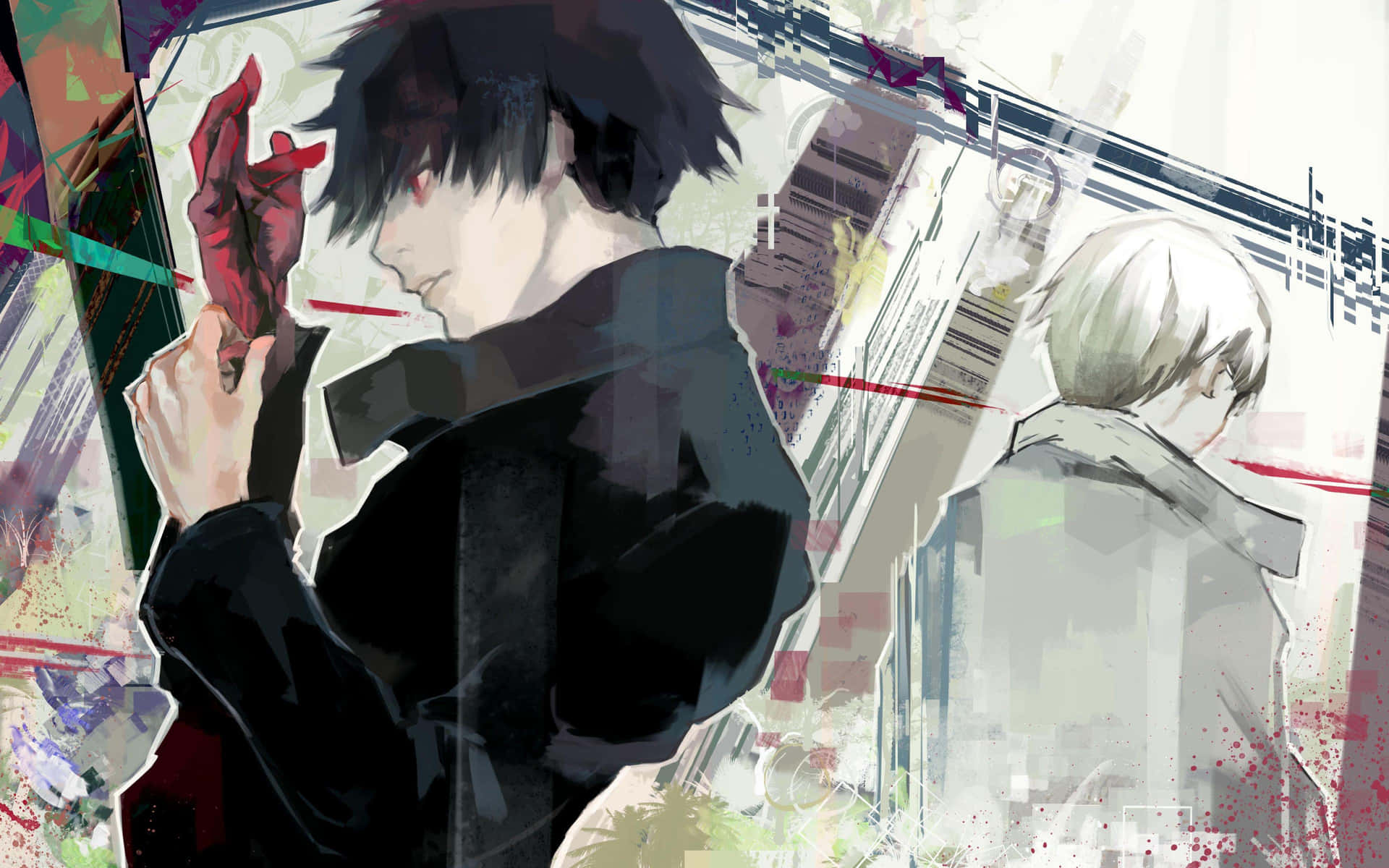 Intense Kishou Arima from Tokyo Ghoul in action Wallpaper