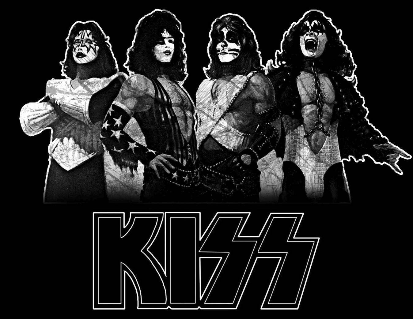 Kiss Band Member Drawing Wallpaper