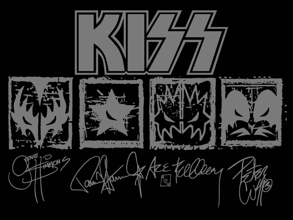 Kiss Band-signaturen Airbrush'et forvandler næsten væggen til en levende scene. Wallpaper
