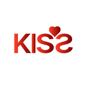 Kiss Logo Designwith Hearts PNG