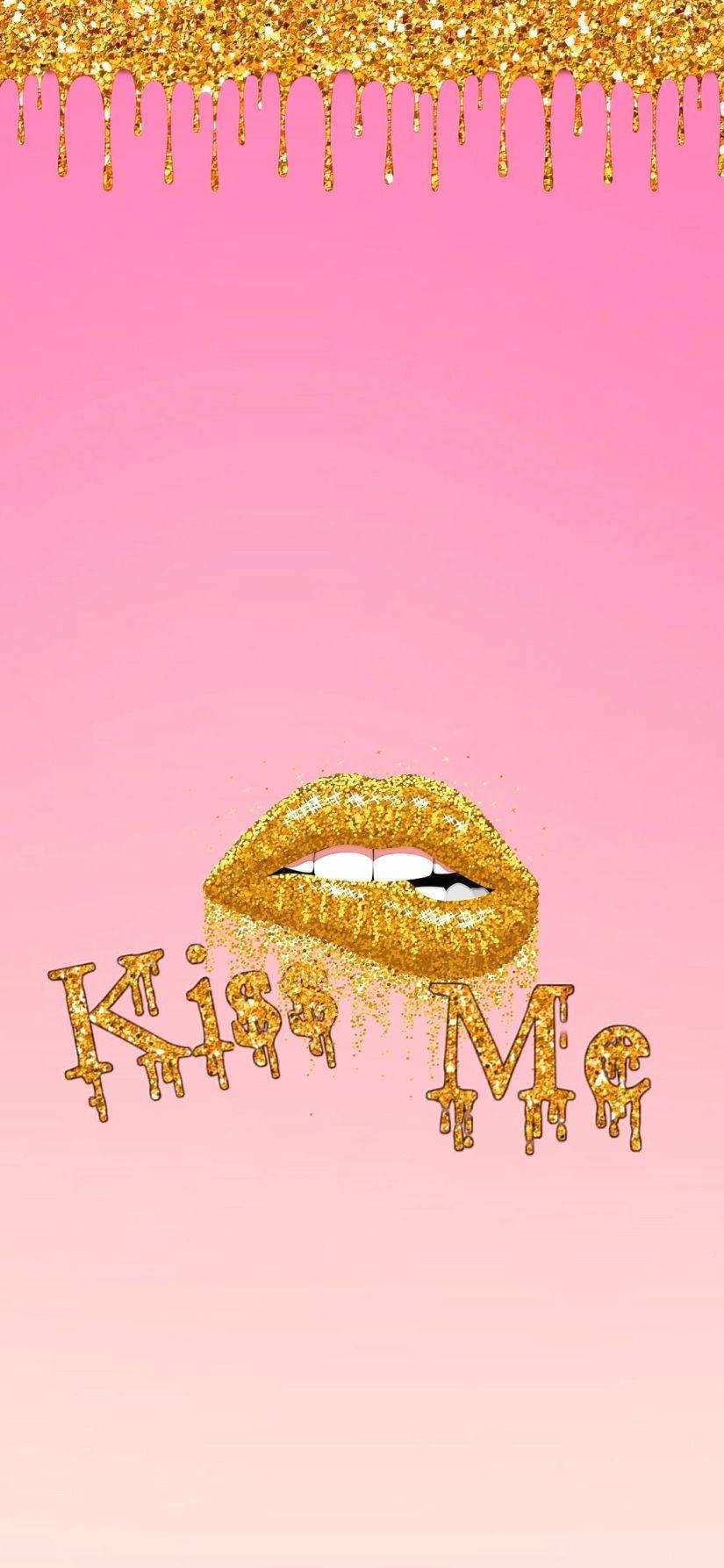 Kiss Me Cute Girly Phone Wallpaper