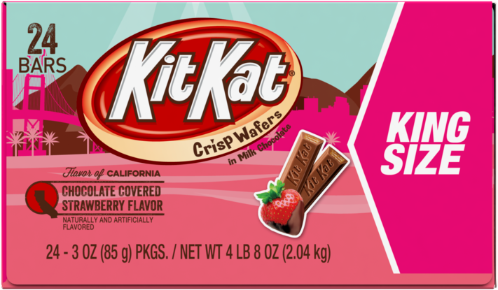 Kit Kat Chocolate Covered Strawberry Flavor King Size Packaging PNG