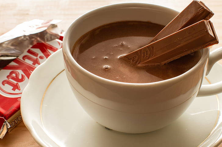 Kit Kat In A Hot Chocolate Background