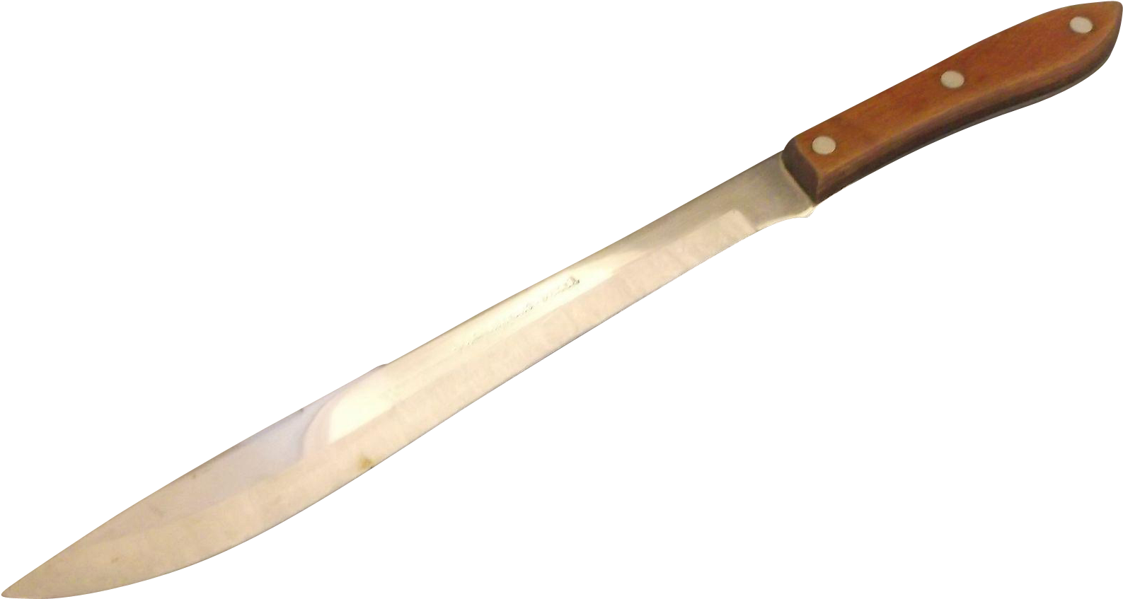 Kitchen Knifewith Wooden Handle PNG