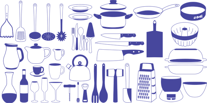 Kitchen_ Utensils_and_ Cookware_ Silhouettes PNG