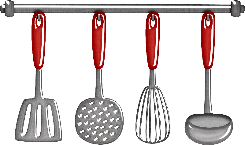 Kitchen Utensils Hangingon Rack PNG