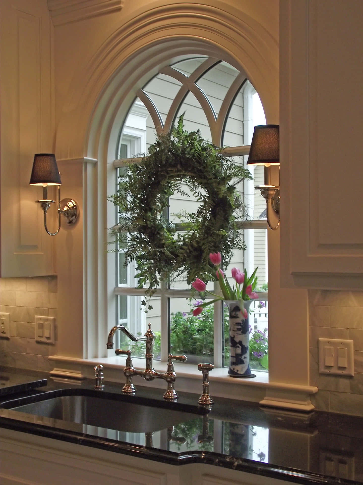 Kitchen Window With Wreath Picture