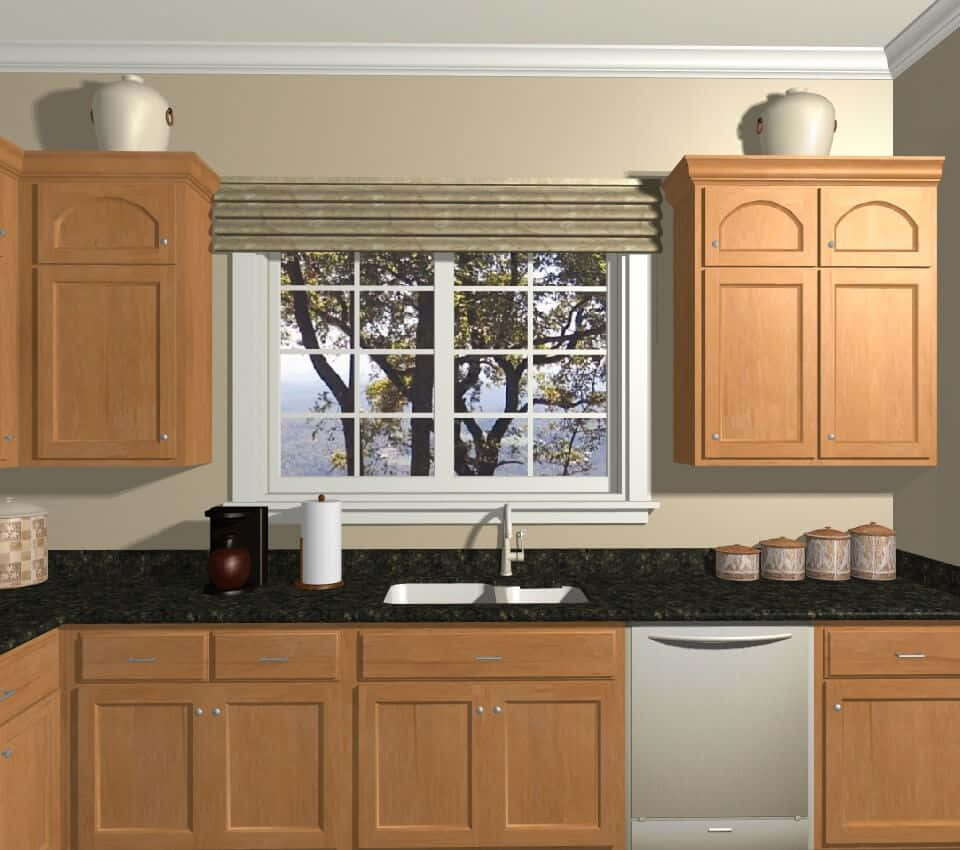 White Kitchen Window Picture