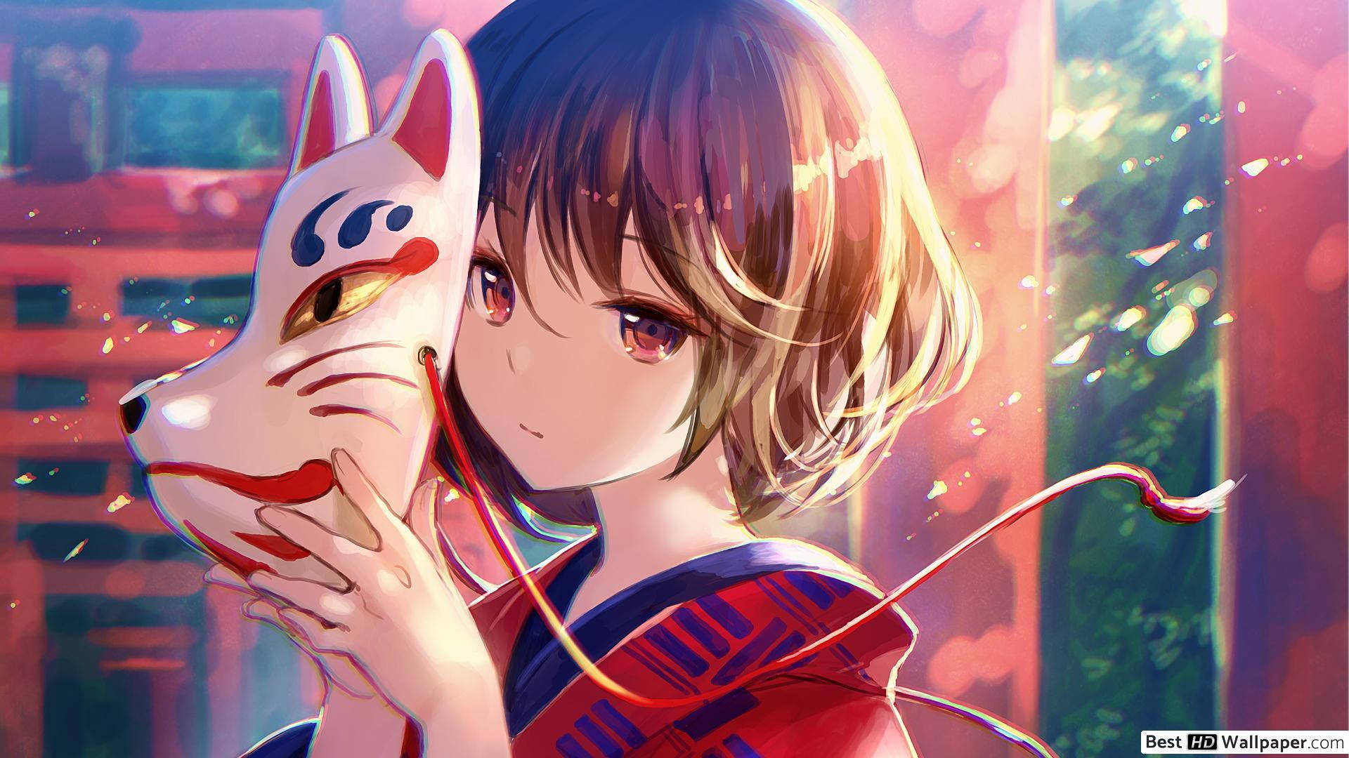 A Girl Holding A Koi Cat In Her Hands Wallpaper