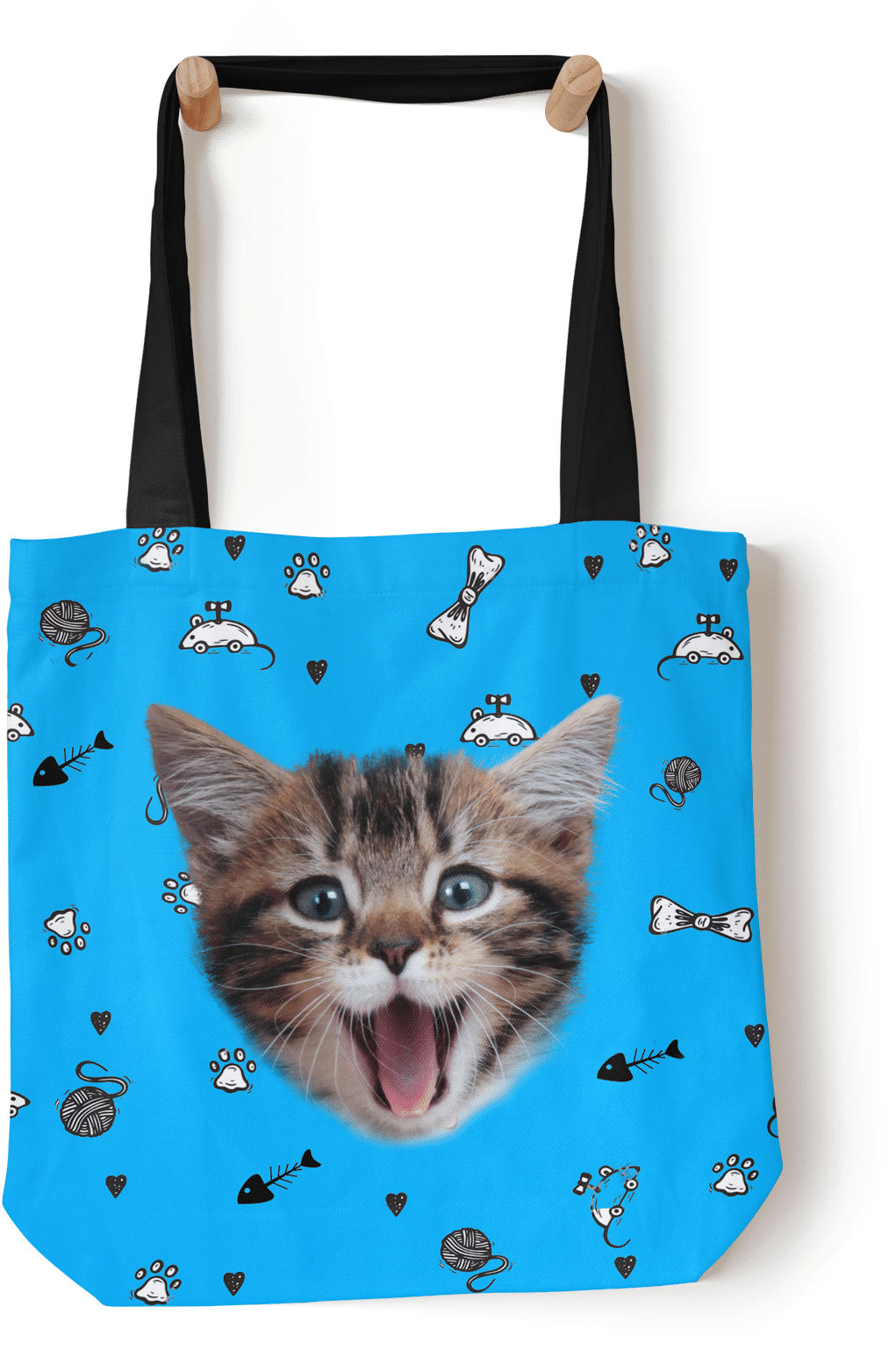 Kitten Face Tote Bag Design PNG