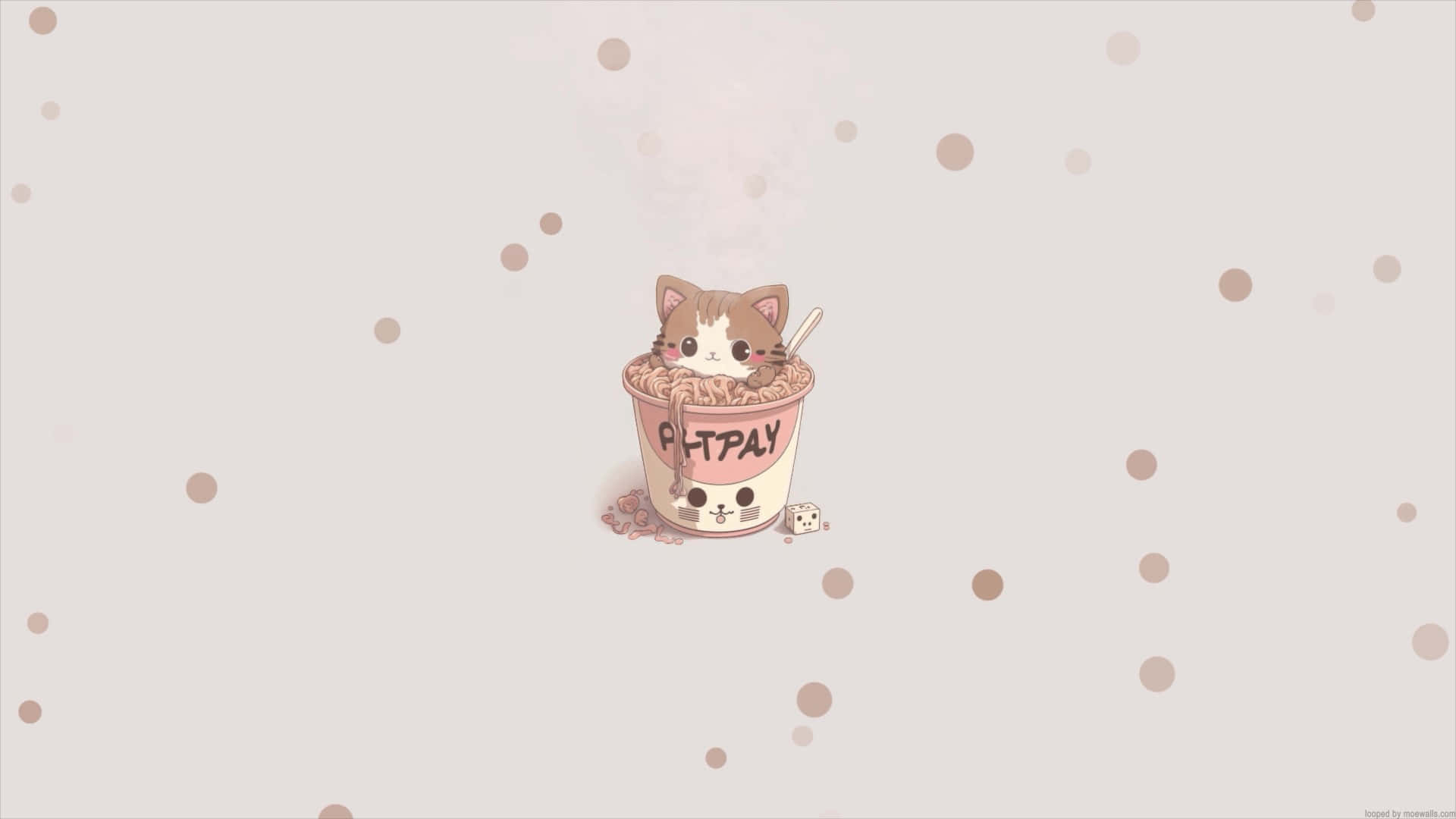 Kitten_ In_ Ramen_ Cup_ Cutecore_ Wallpaper Wallpaper