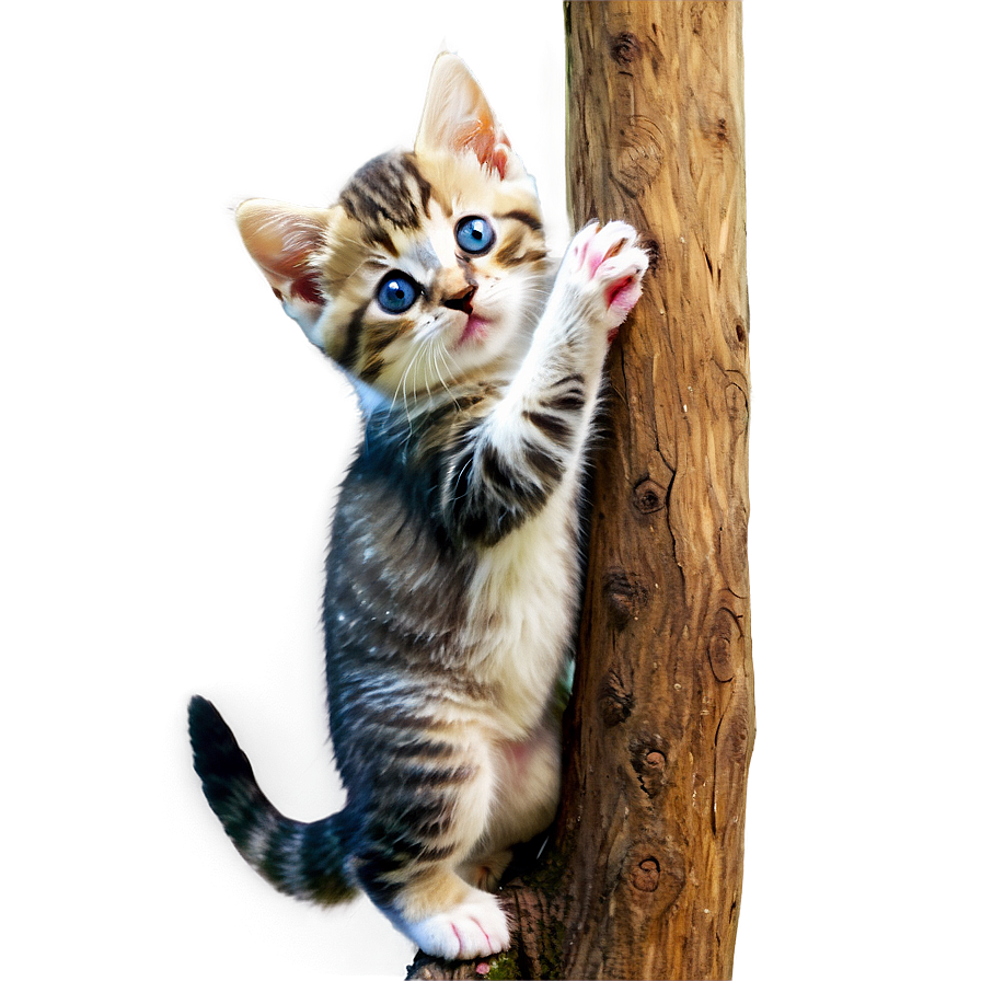 Kitten On Tree Png Qtc15 PNG