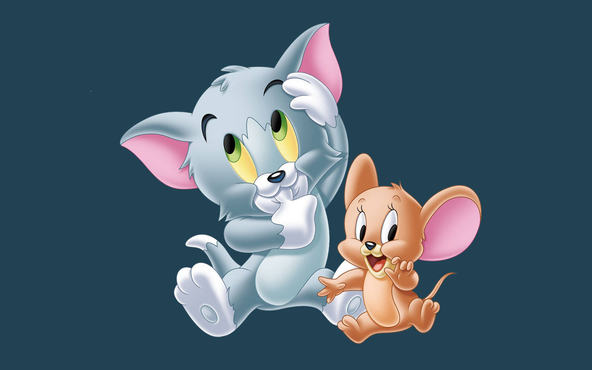 Kitten Tom And Baby Jerry 4K Wallpaper