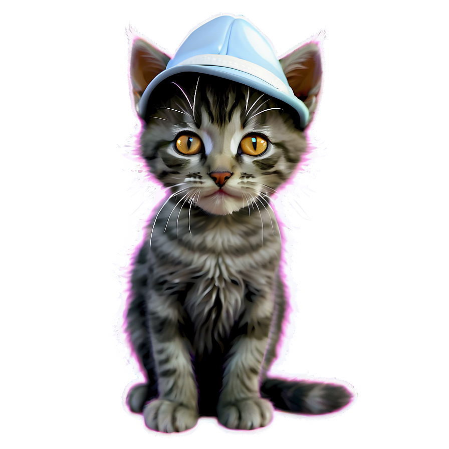 Download Kitten With Hat Png Umr | Wallpapers.com