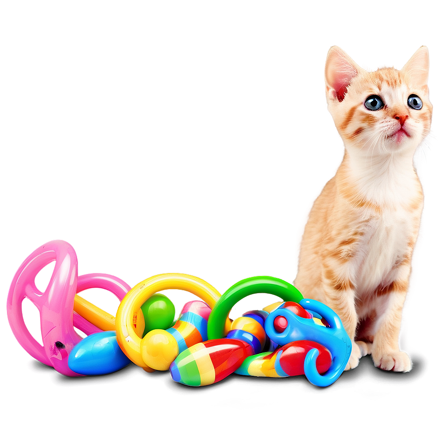 Kitten With Toys Png Snx PNG