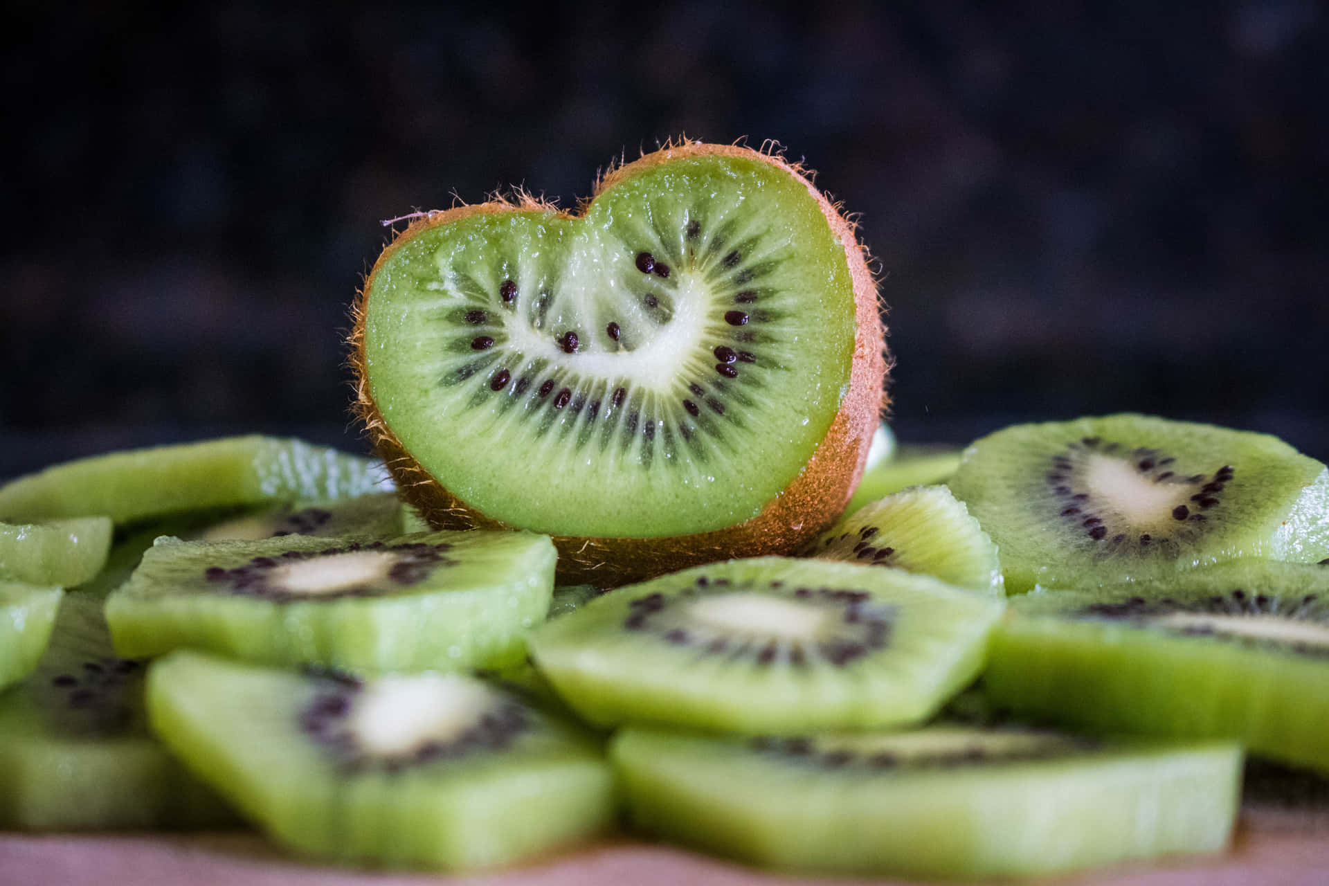 Close-up of a Kiwi fruit on a solid background