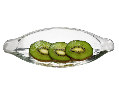 Kiwi Slicesin Glass Bowl PNG