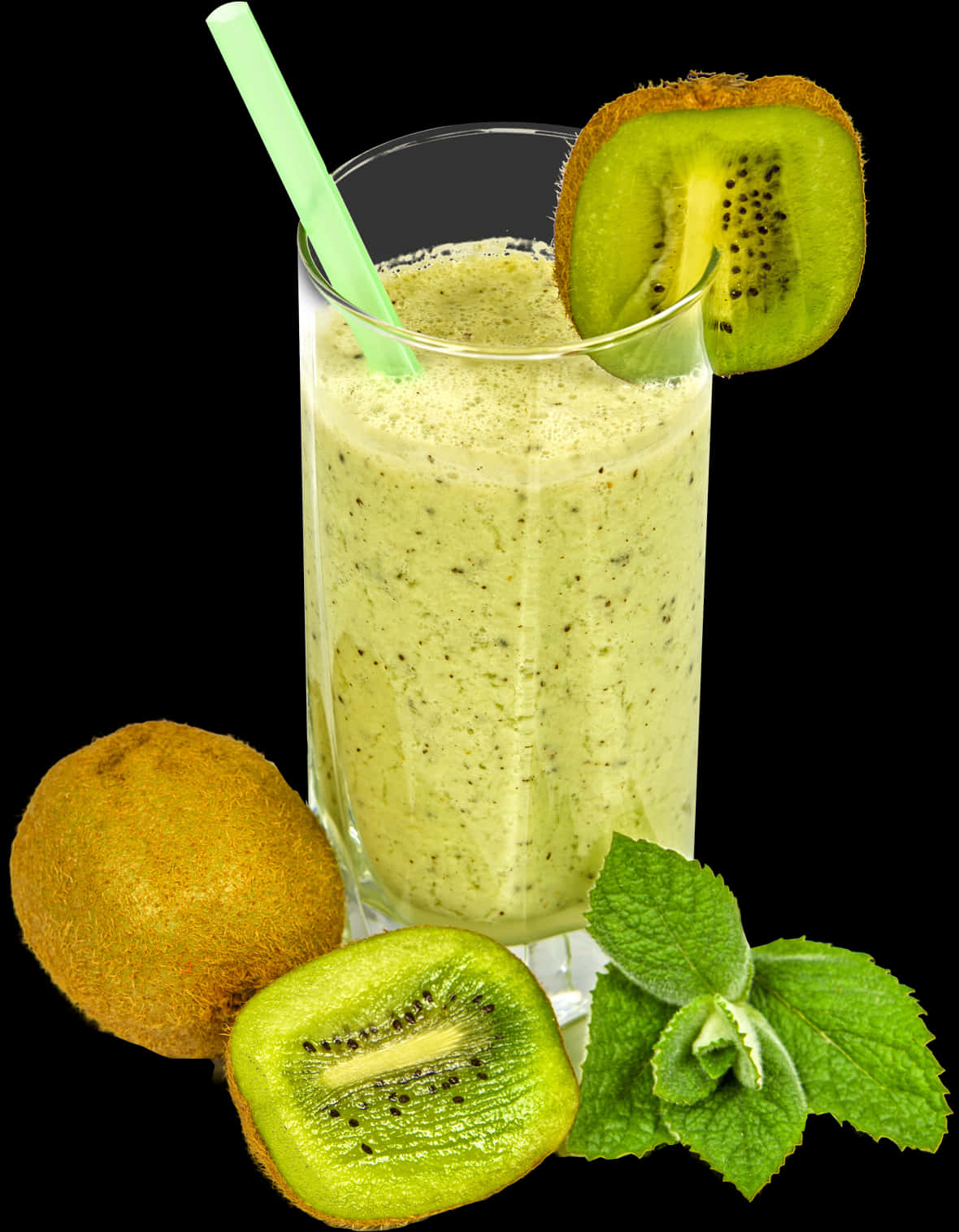 Kiwi Smoothiewith Fresh Mint.jpg PNG