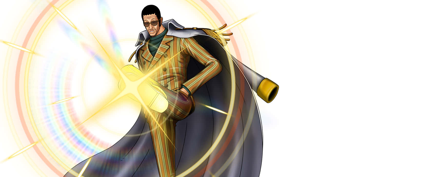 Caption: Kizaru in Action: A dazzling display of light and power Wallpaper
