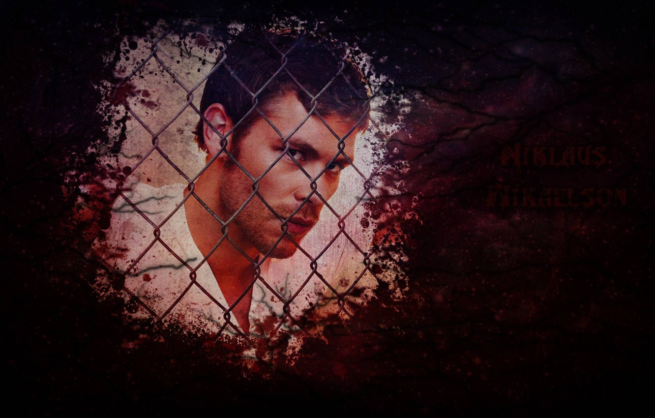 Klaus Mikaelson Behind Chain Link Fence Wallpaper