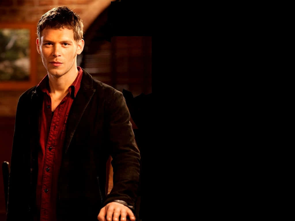 Klaus Mikaelson In Red Shirt Wallpaper
