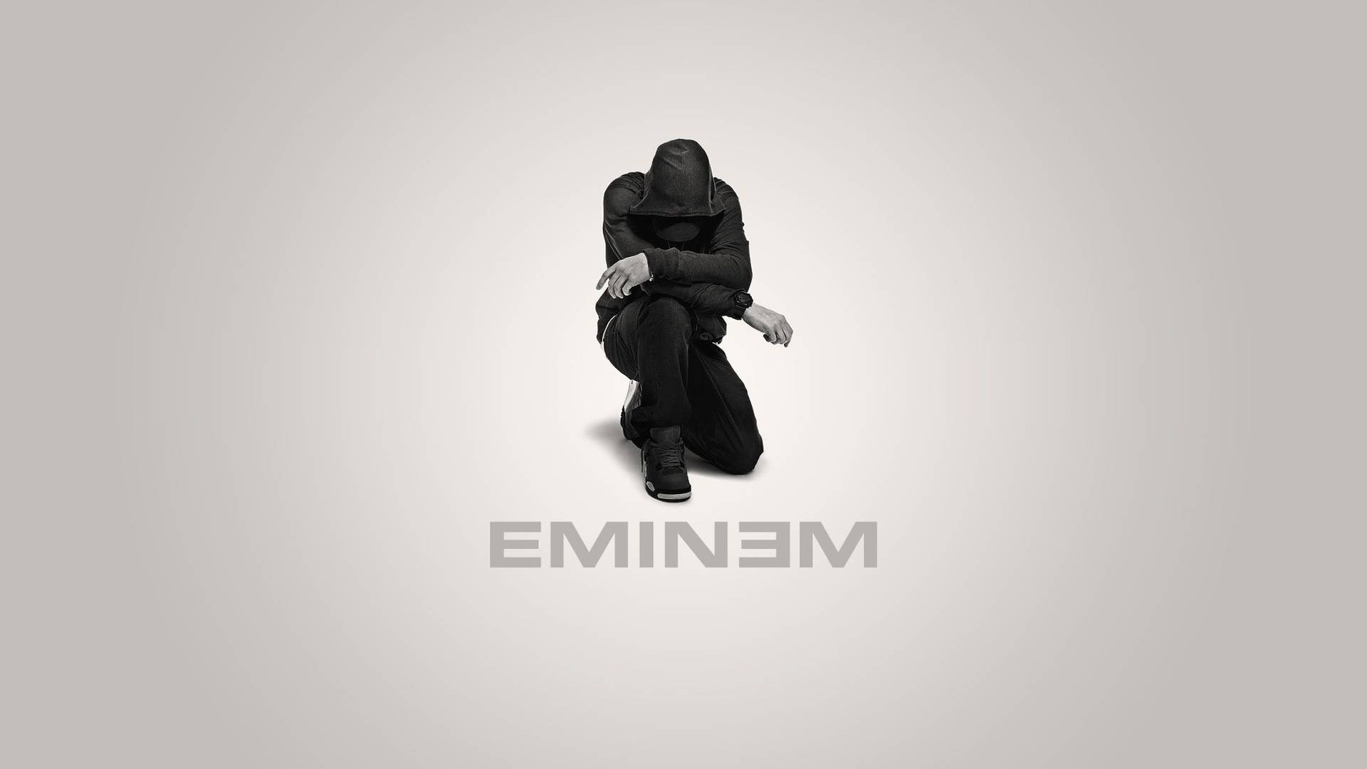 Kneeling Eminem In Black Wallpaper