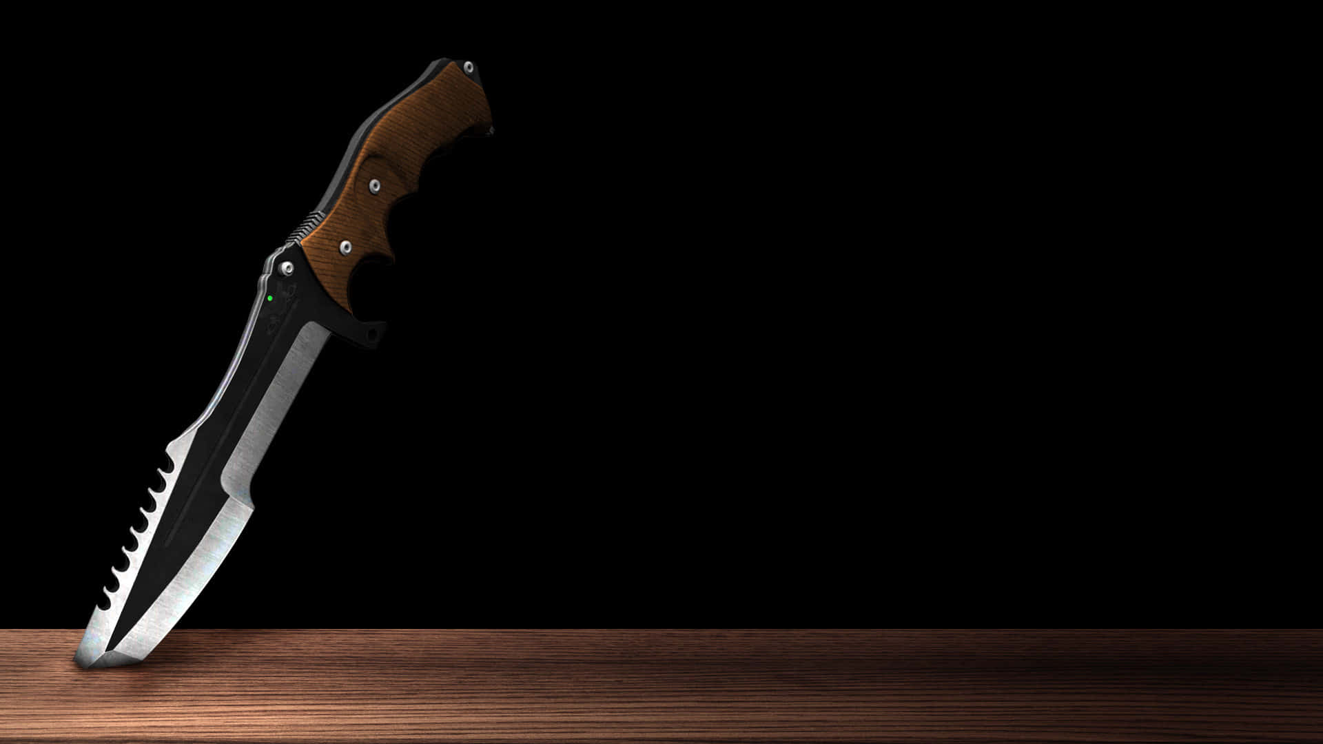 A Knife On A Wooden Table