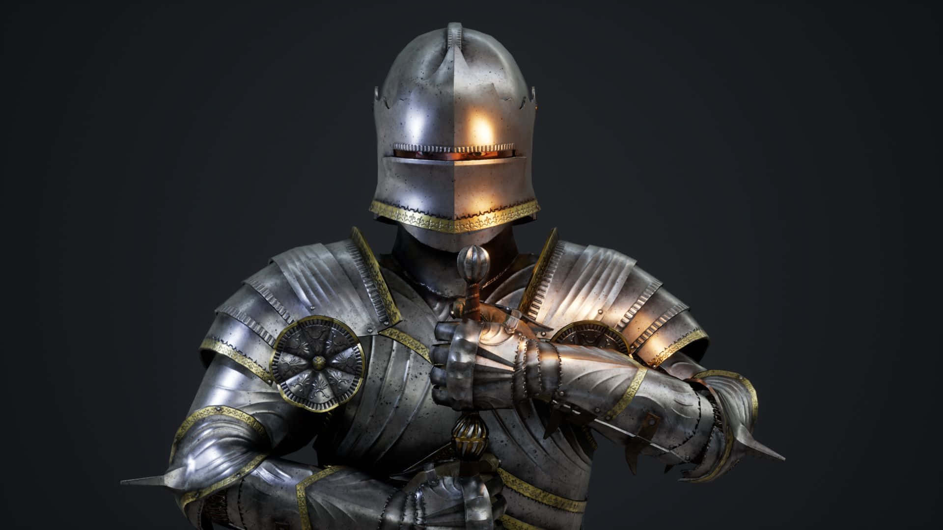 a knight in armor is holding a torch