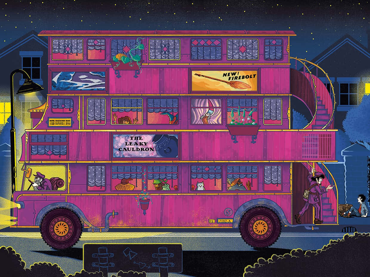Take a ride to Hogwarts on the Knight Bus! Wallpaper