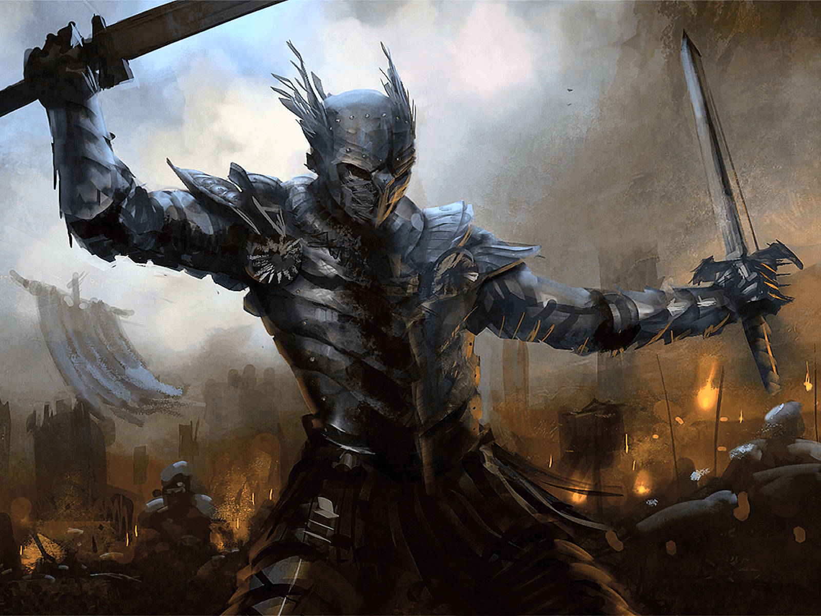 Knight In Black Armor Wallpaper