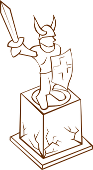 Knight Statue Outline PNG