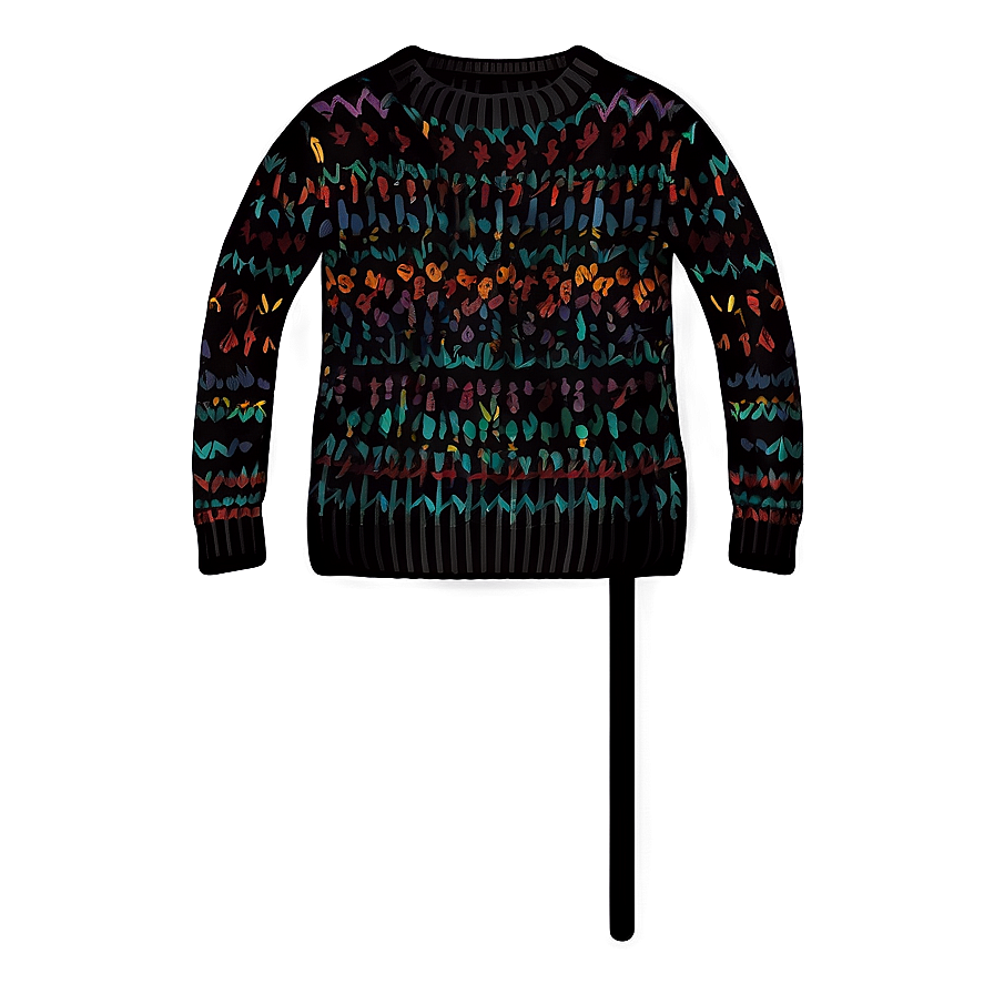 Knit Black Sweater Png Icf1 PNG