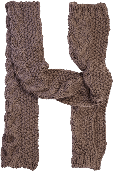 Knitted Brown Cable Scarf PNG