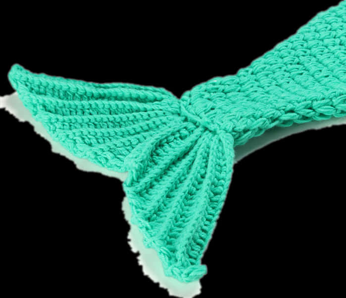 Knitted Mermaid Tail Blanket Green PNG