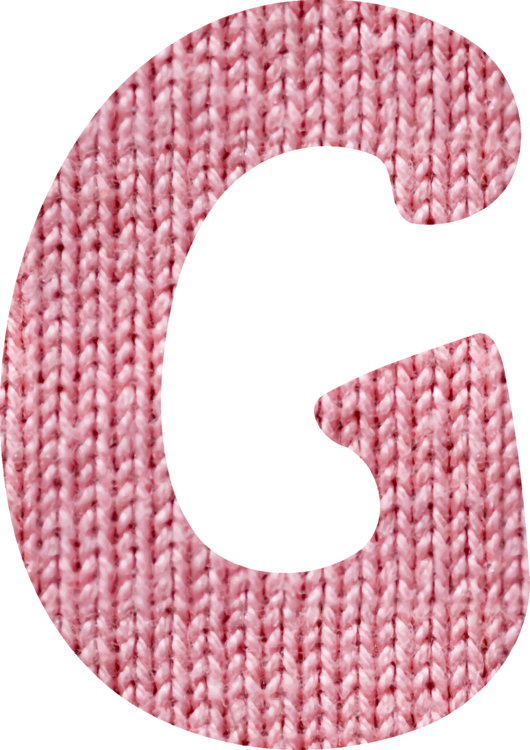 Knitted Pink Letter G Texture PNG
