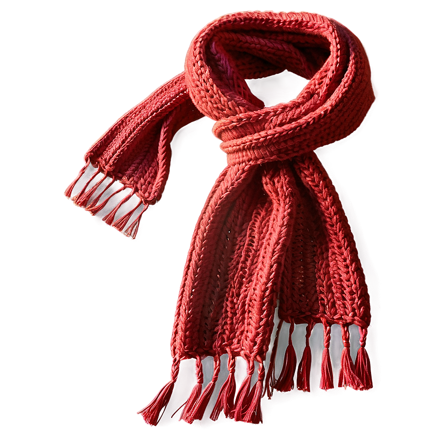 Knitted Red Scarf Png 06252024 PNG