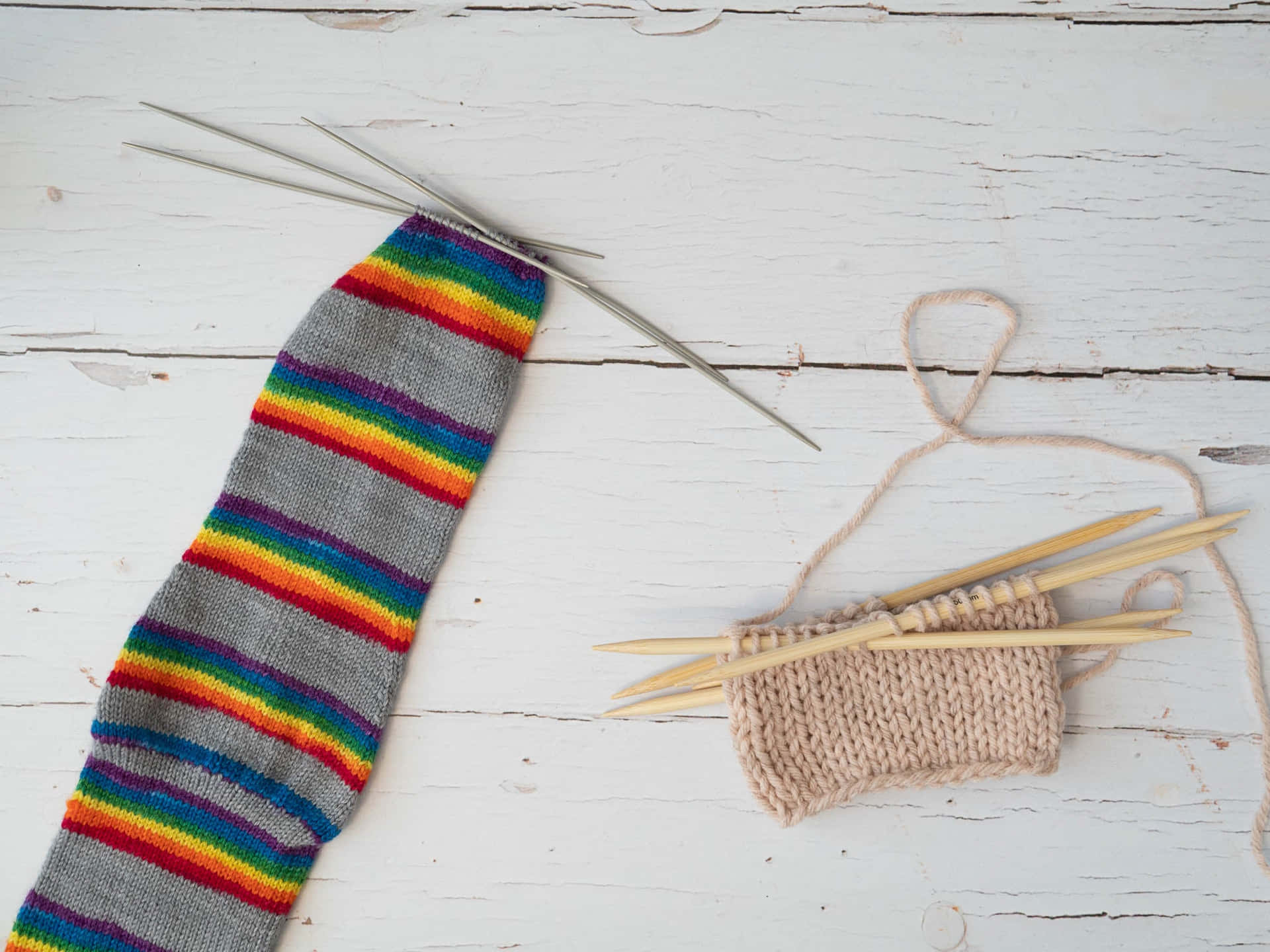 Knitting Foot Sock Wallpaper