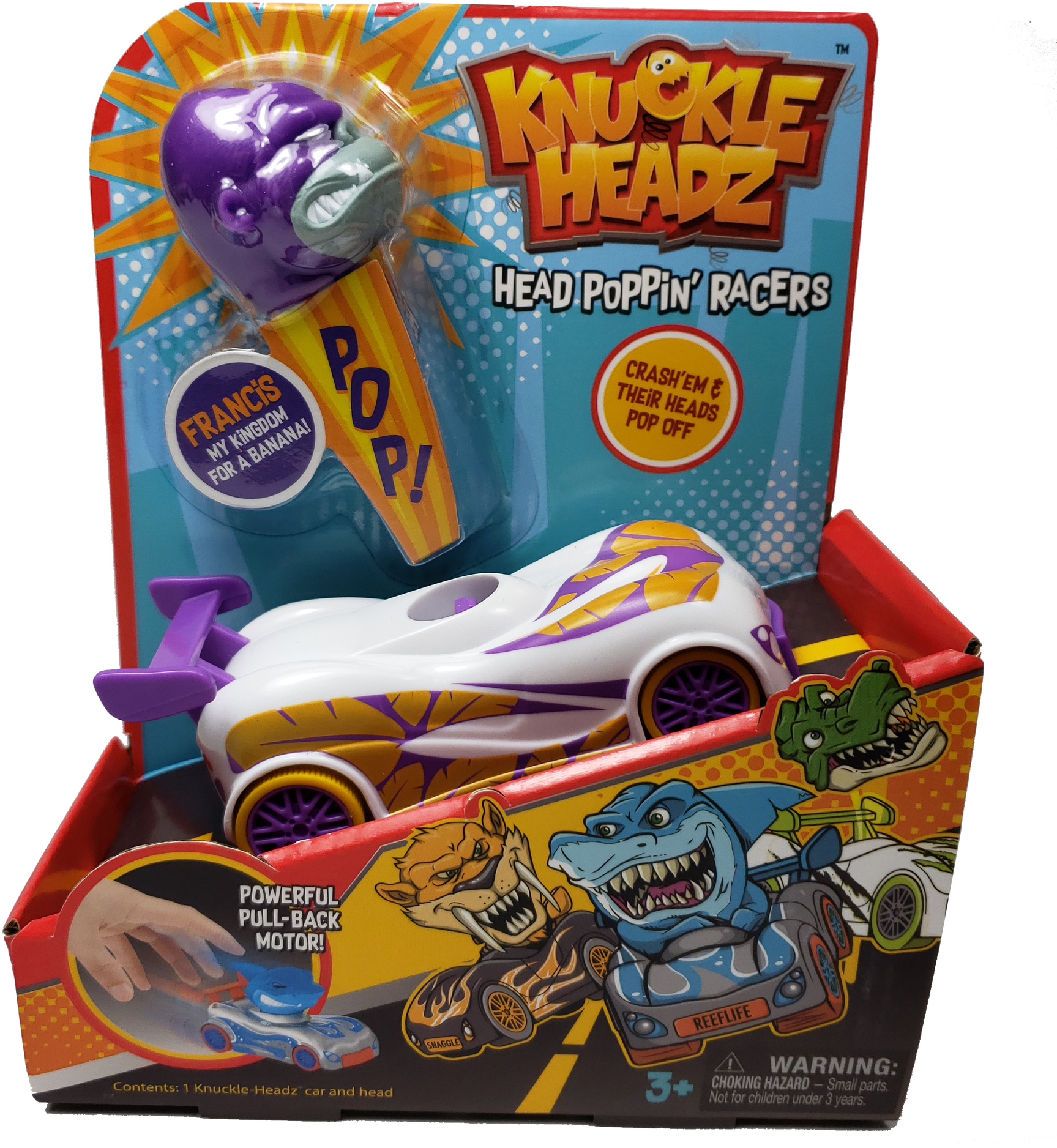 Knuckle Headz Racers Toy Packaging PNG