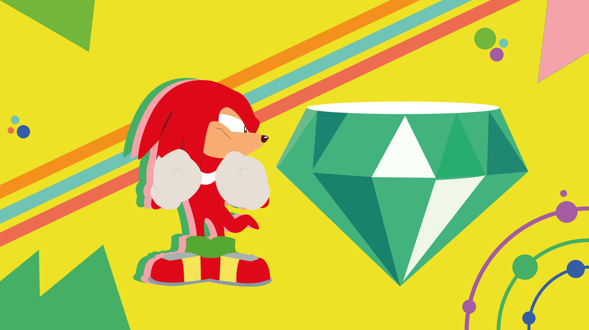 Knuckles The Echidna With Chaos Emerald Wallpaper