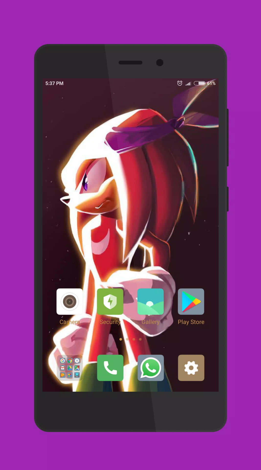 Knuckles The Echidna On A Phone Wallpaper