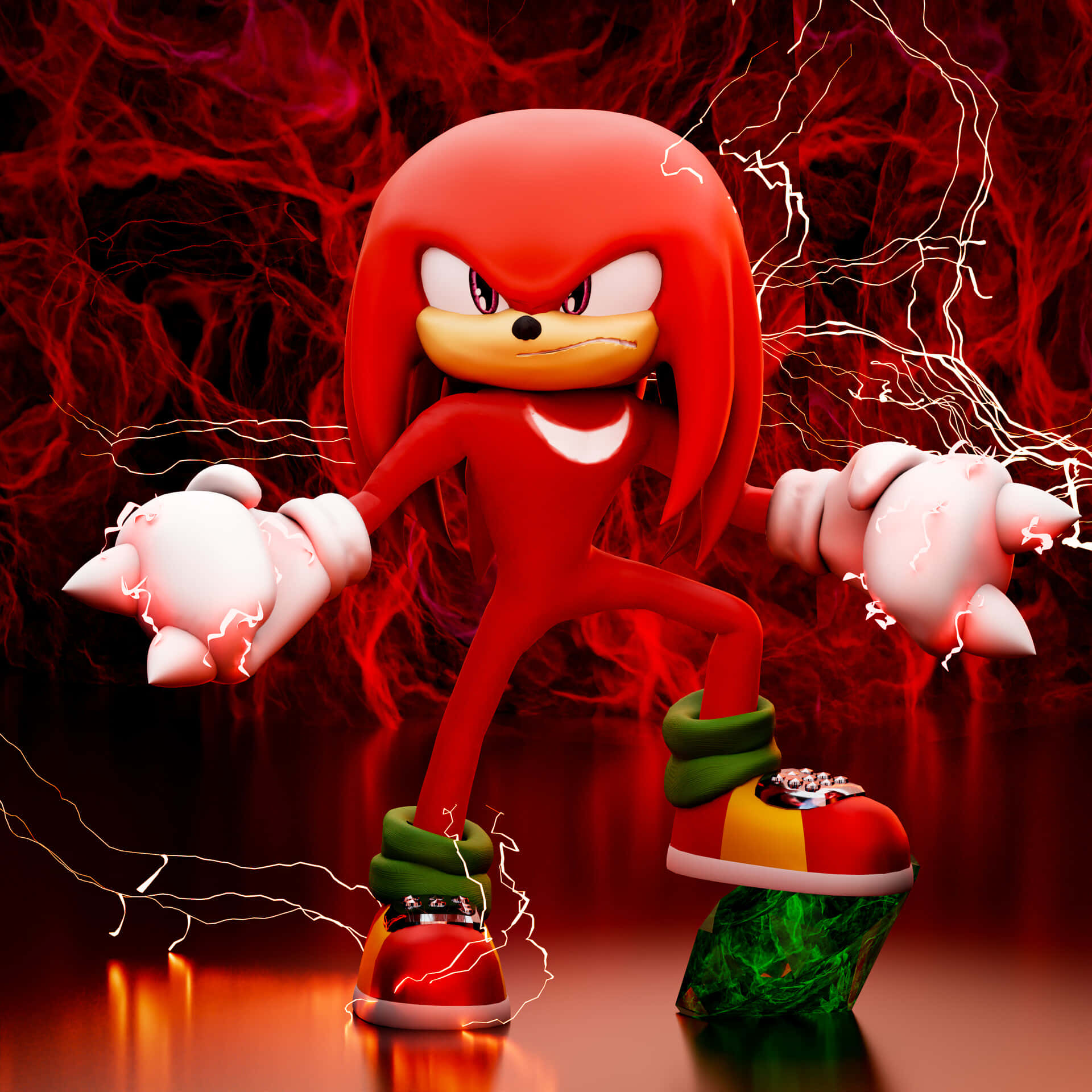 Knuckles The Echidna Stepping On Emerald Wallpaper
