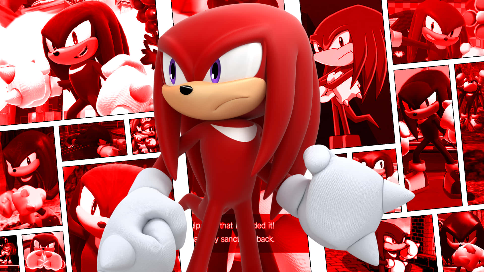 Knuckles The Echidna Collage Wallpaper