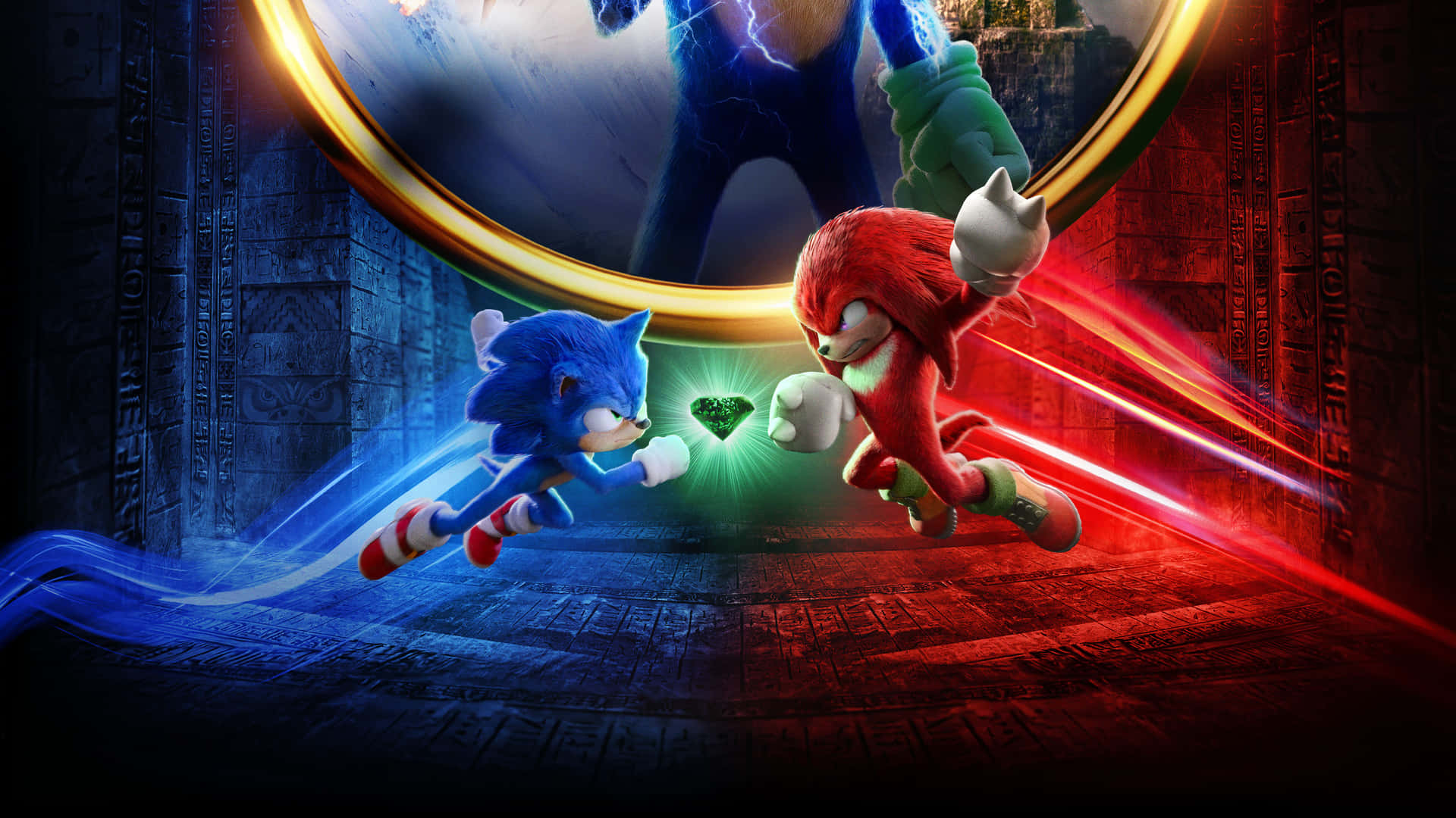 Sonic And Knuckles With Master Emerald Wallpaper