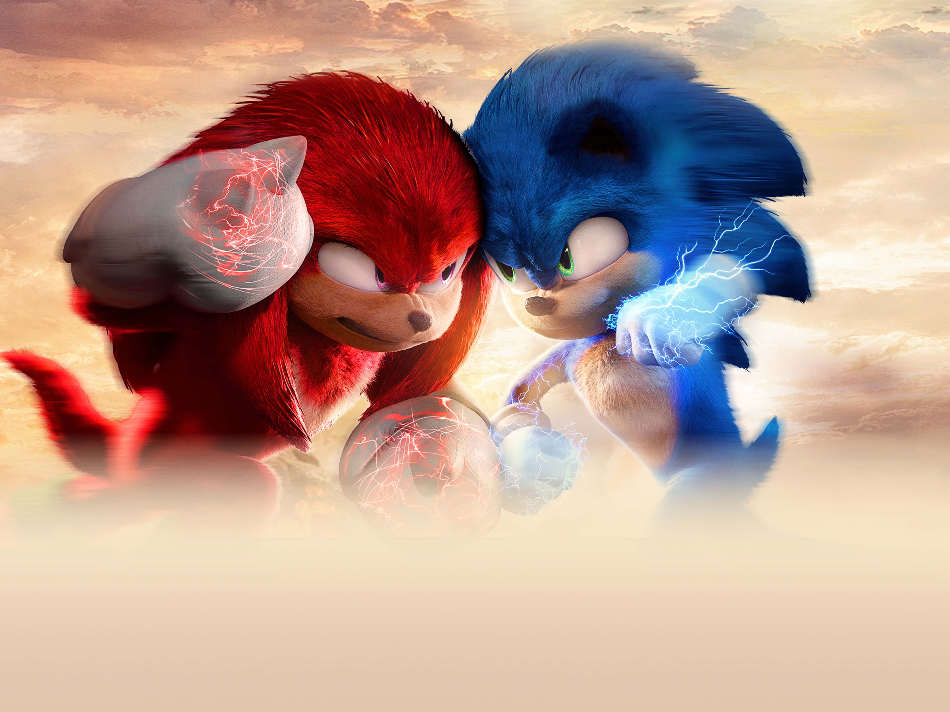 Kampfzwischen Sonic Und Knuckles. Wallpaper