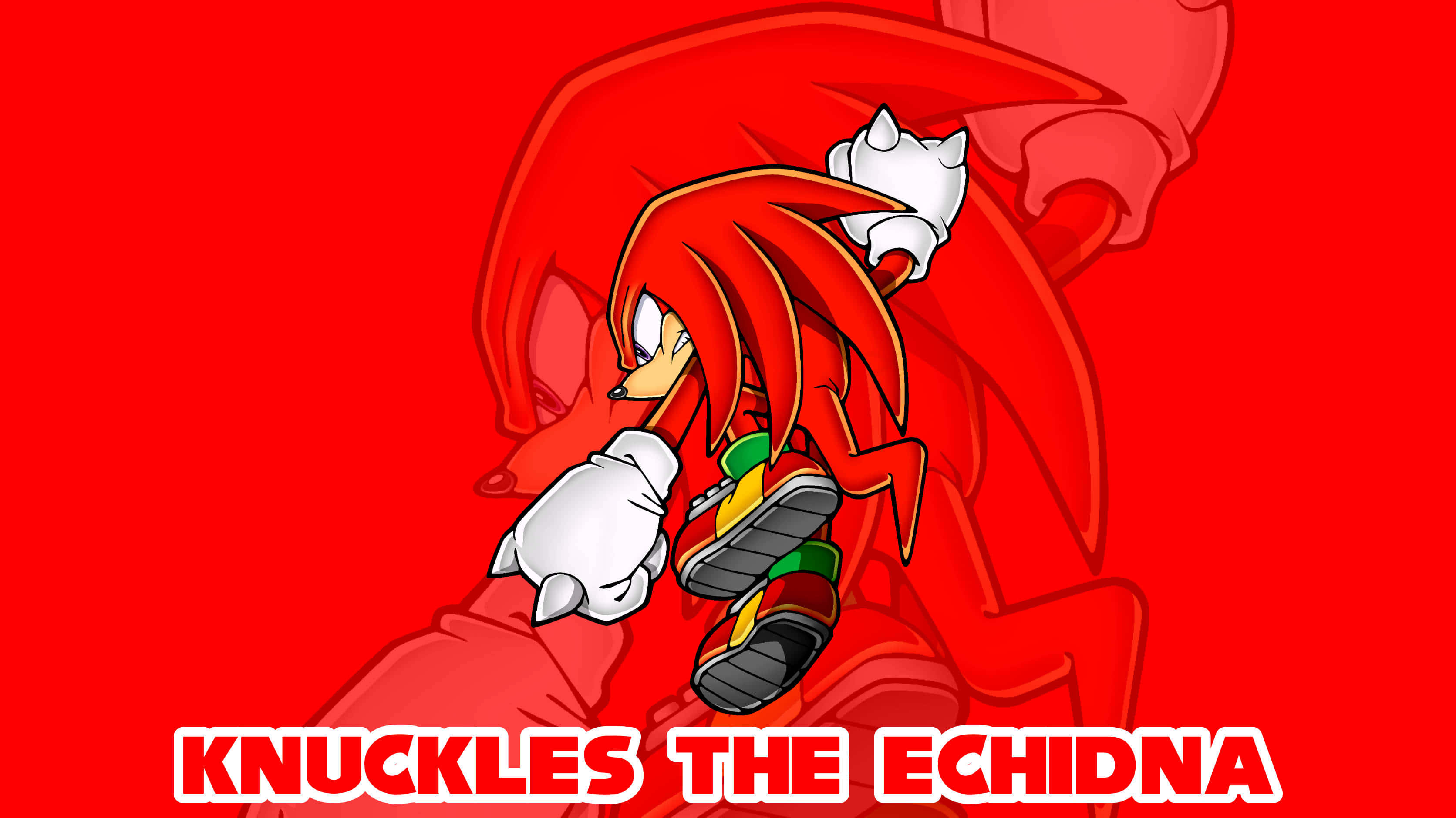 Knuckles The Echidna Fanart ligner som en tegneseriestreg. Wallpaper