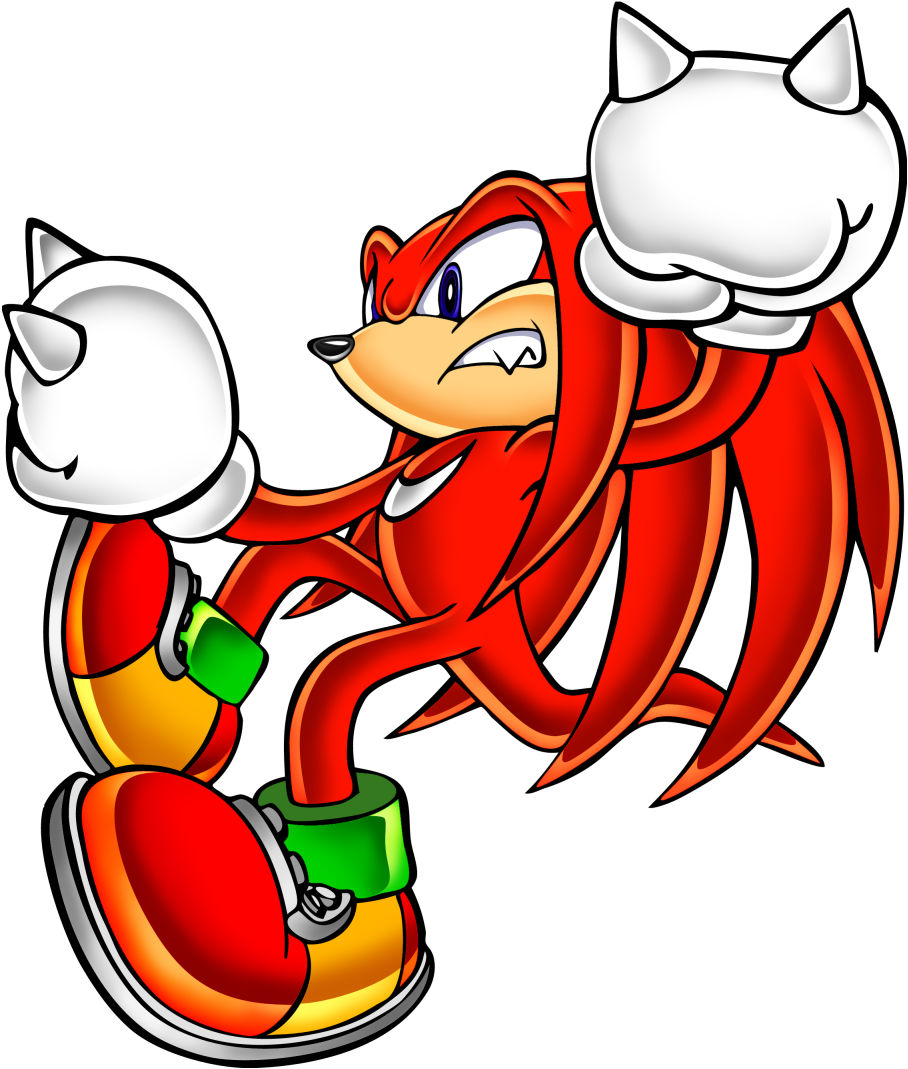 Knuckles The Echidna Action Pose PNG